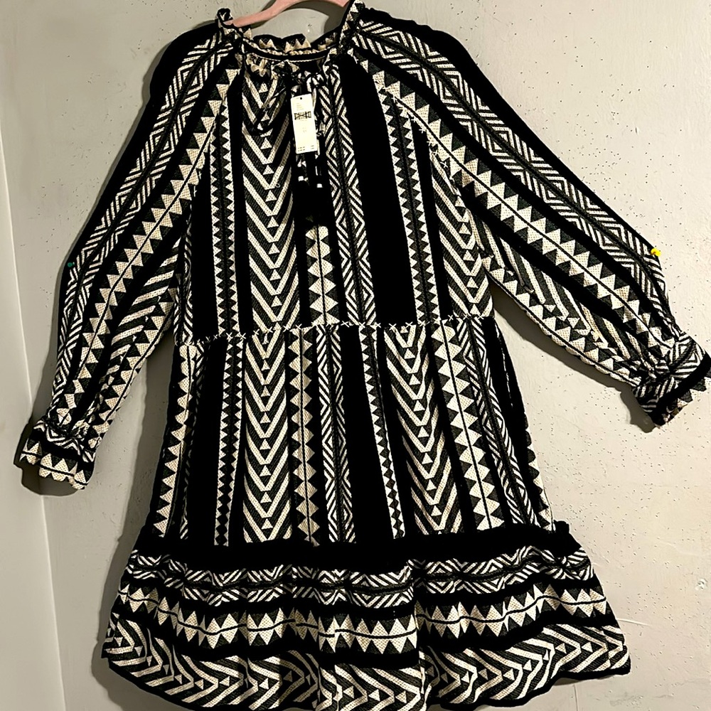 Anthropologie Black/White Geometric  dress NWT